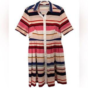 Kate Spade Pink and Blue Striped Midi Dress